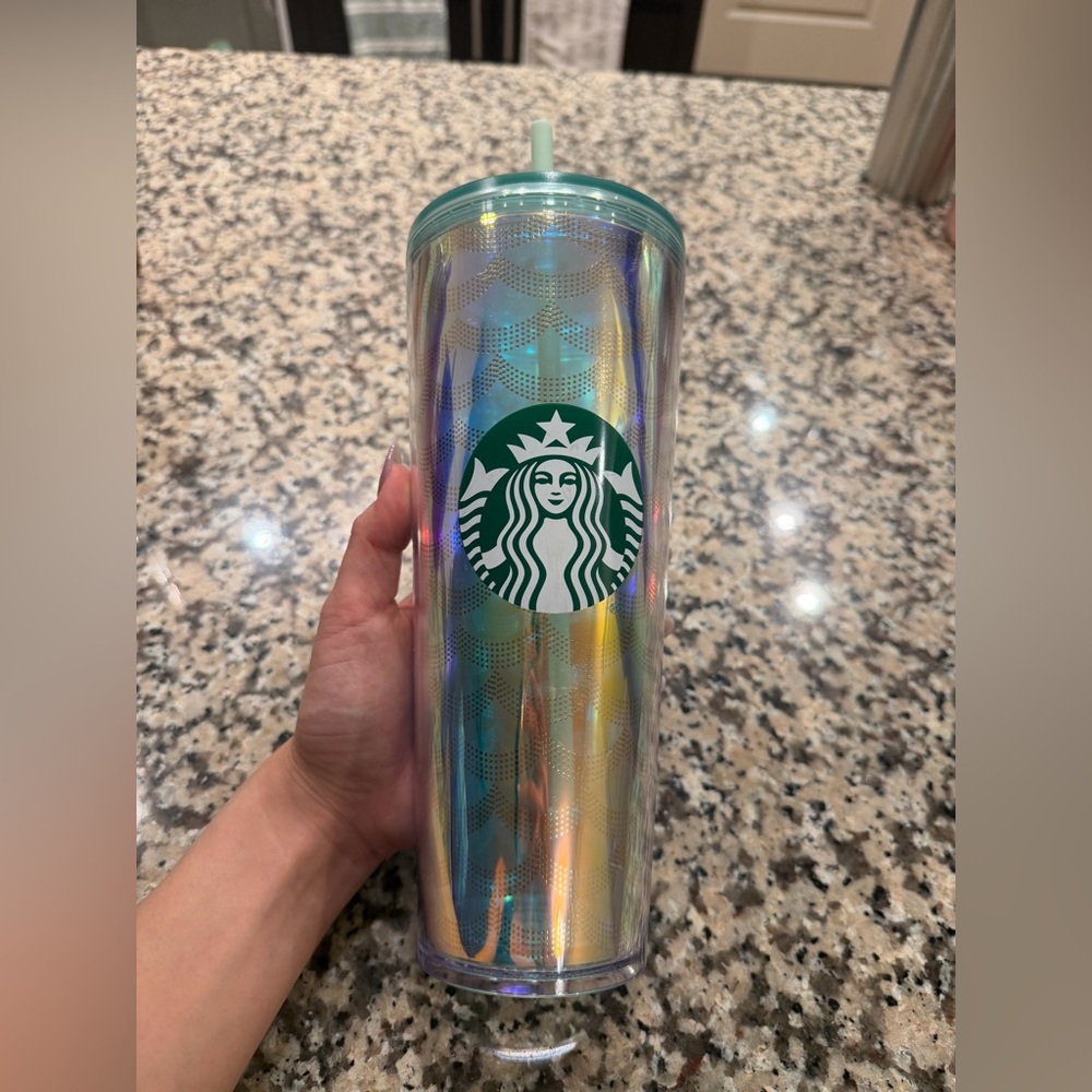 Starbucks Iridescent Holographic Tumbler with Mint Lid